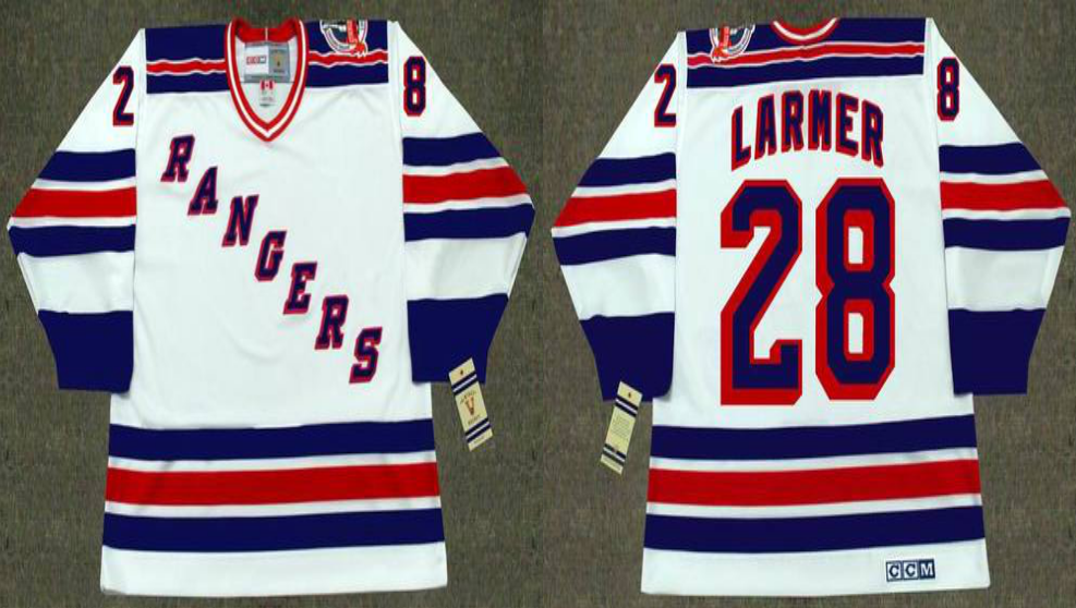 2019 Men New York Rangers #28 Larmer white CCM NHL jerseys